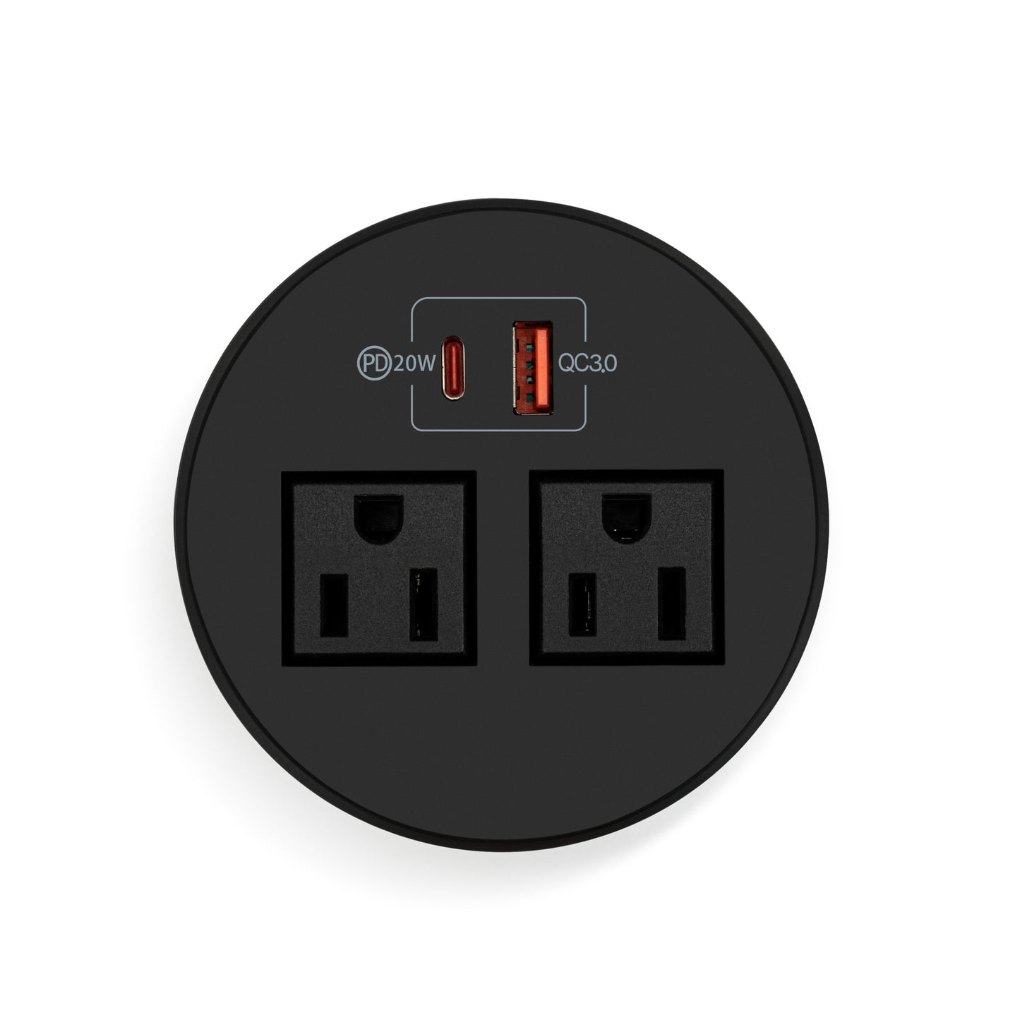 Round Tabletop Grommet w/ USB and AC Power