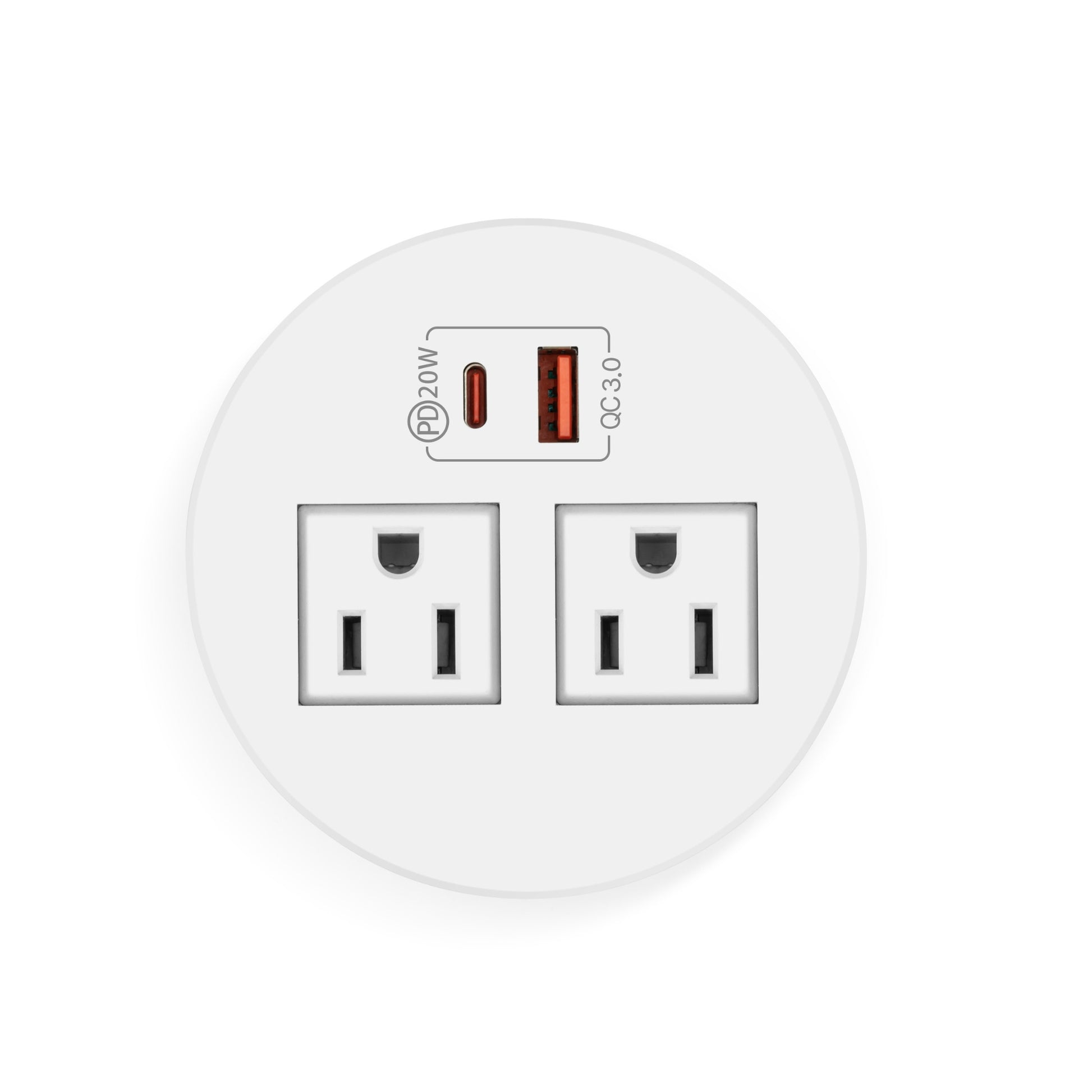 Round Tabletop Grommet w/ USB and AC Power