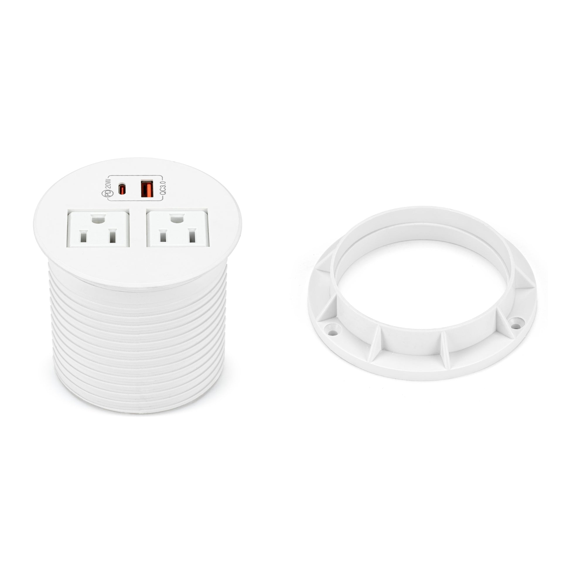 Round Tabletop Grommet w/ USB and AC Power