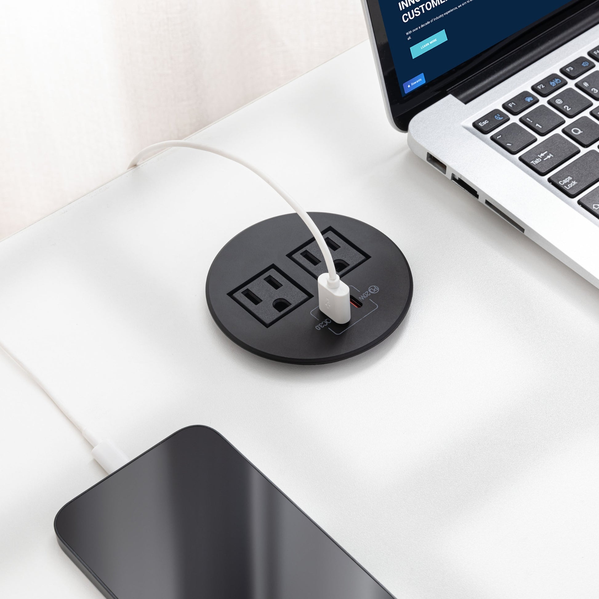 Round Tabletop Grommet w/ USB and AC Power