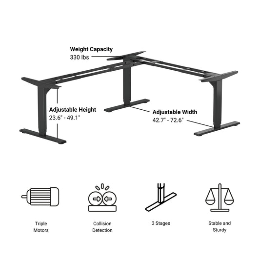 Corner Ryzer Standing Desk frame-only