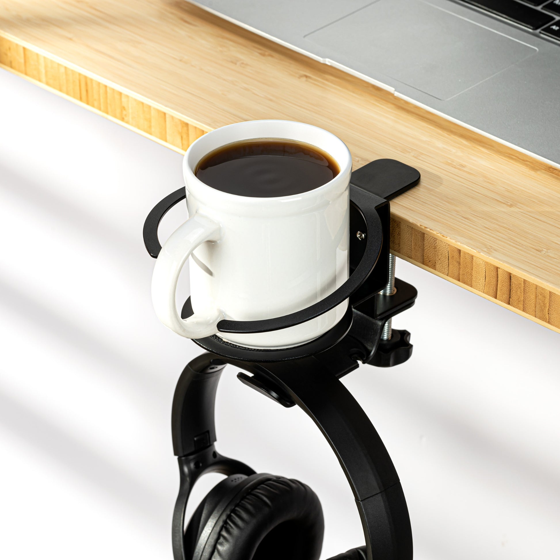Universal Headphone Hanger with Cup Holder