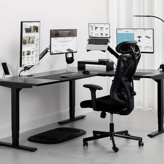 Corner Ryzer 90° Adjustable Desk Frame – Black – Progressive Desk