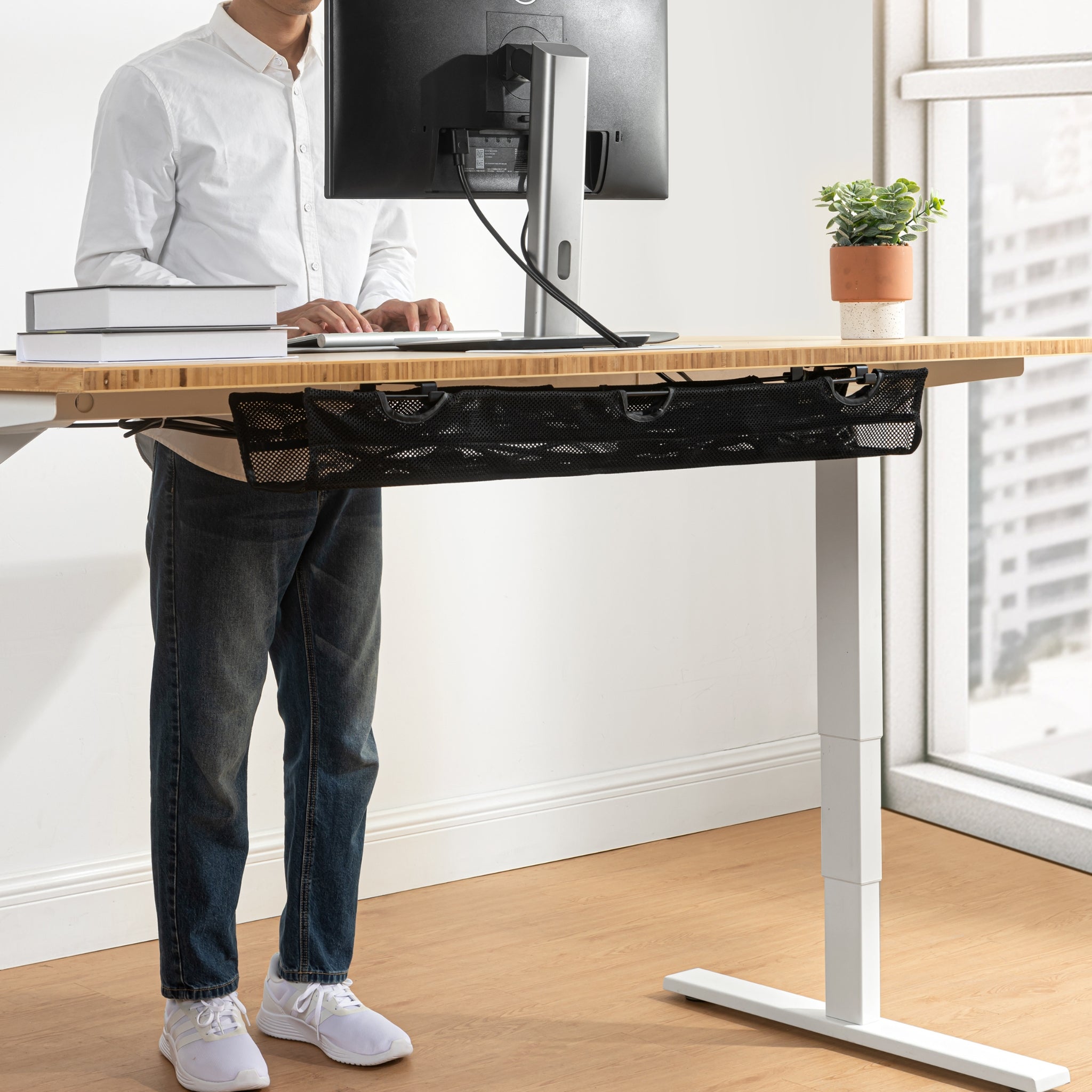 Under-Desk Mesh Cable Management Organizer – Progressive Desk
