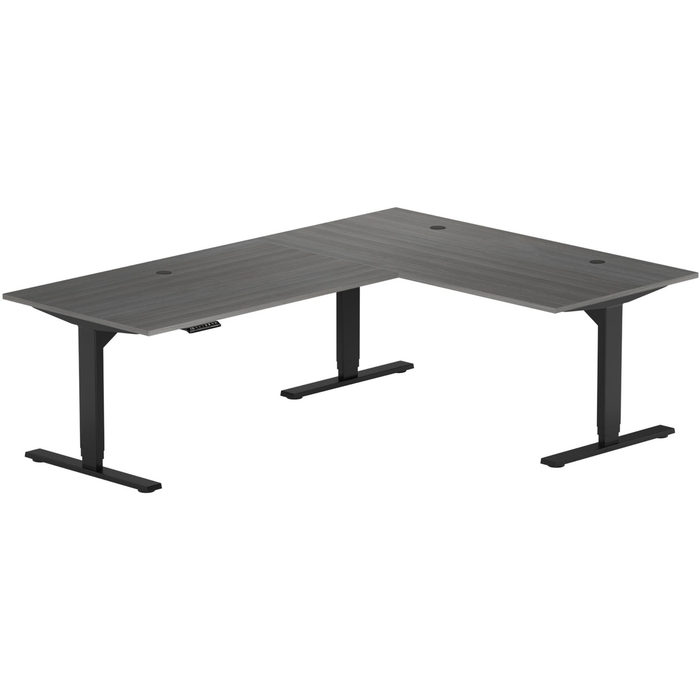 Corner Ryzer Standing Desk 78”x60” Gray Oak