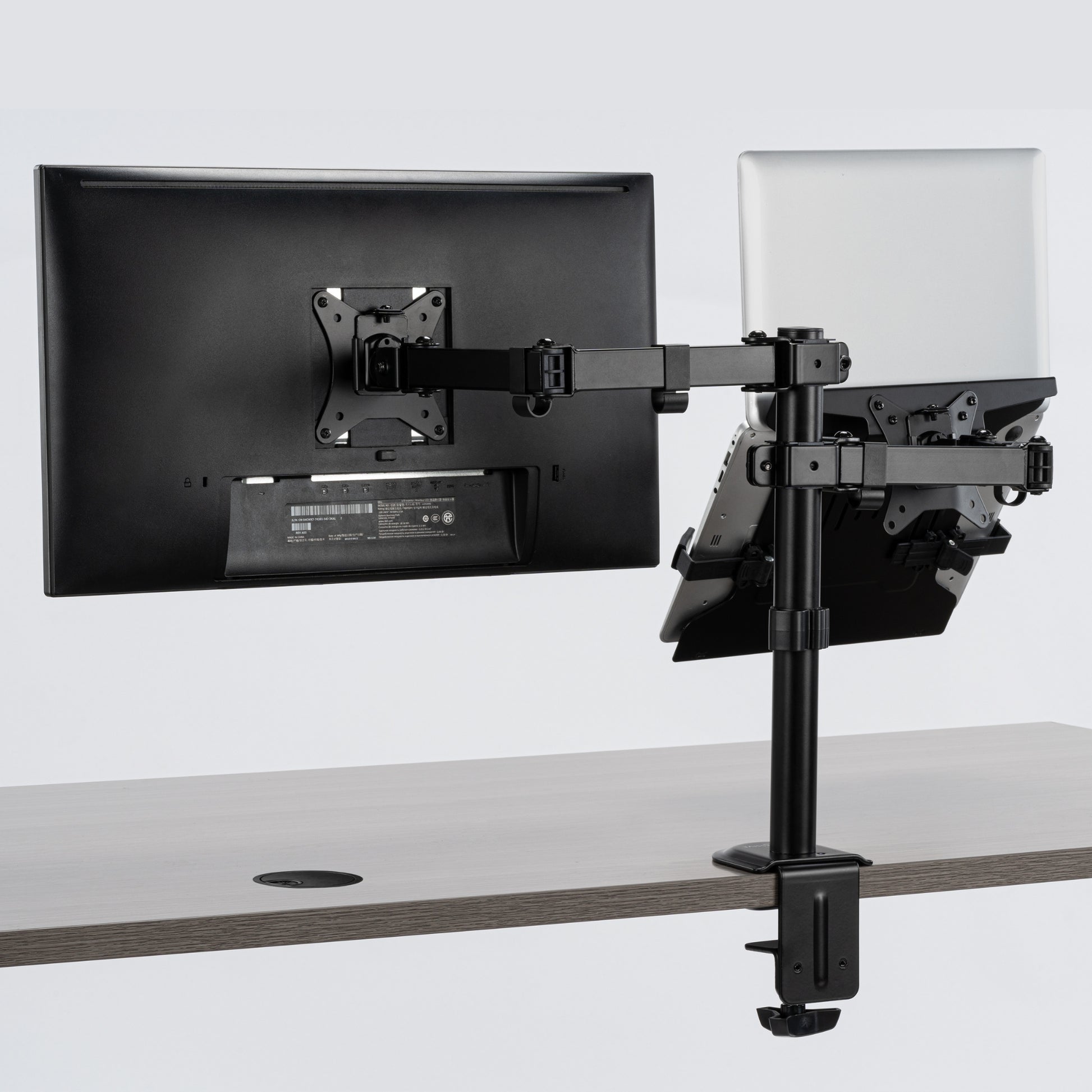 Dual Monitor Arm with a Removable Laptop Mount – Progressive Desk