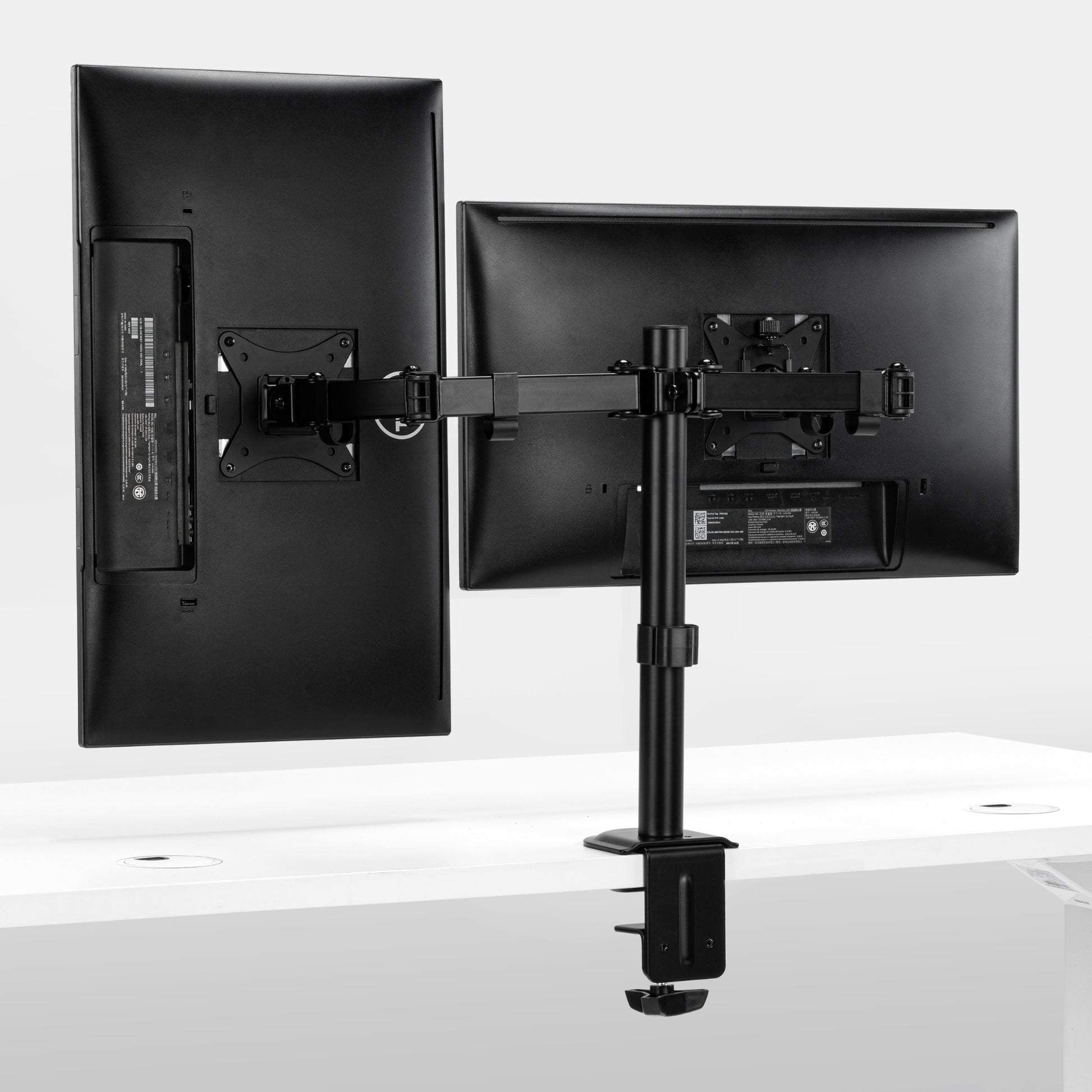 Dual-Monitor Stand - Horizontal - Black - Monitor Mounts