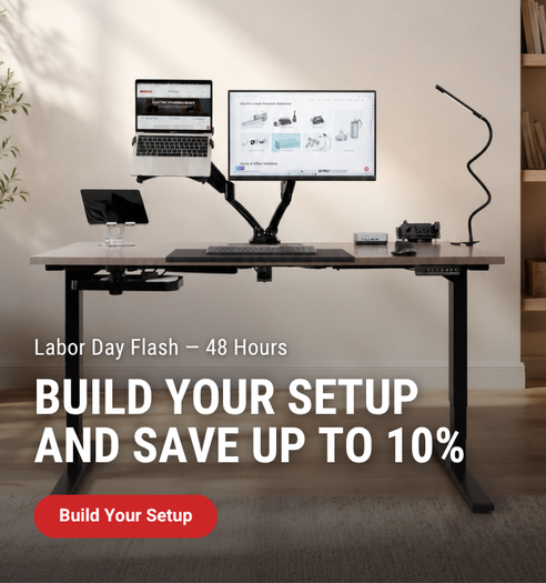 <p>Build your setup and save up to 10% on the whole order, desk included.</p>