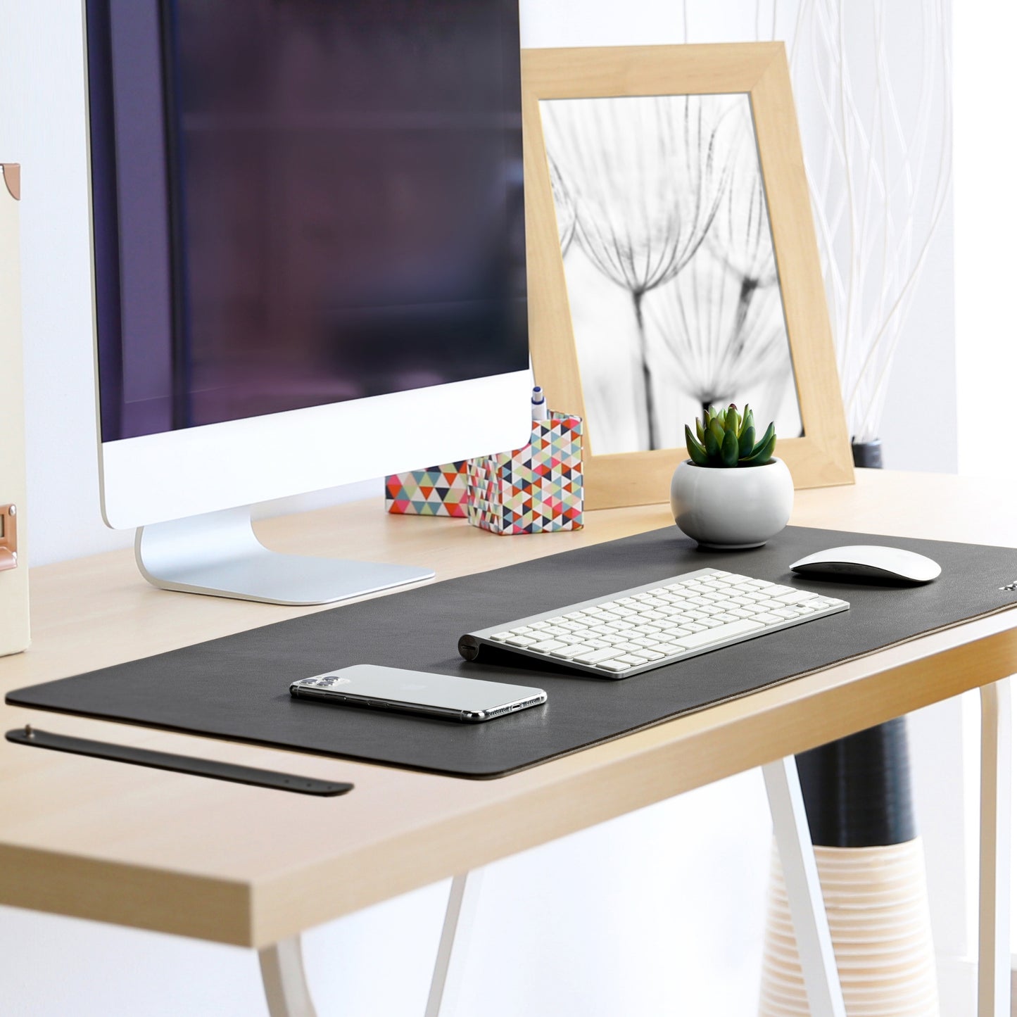 Two-Sided Vegan Leather Desk Mat