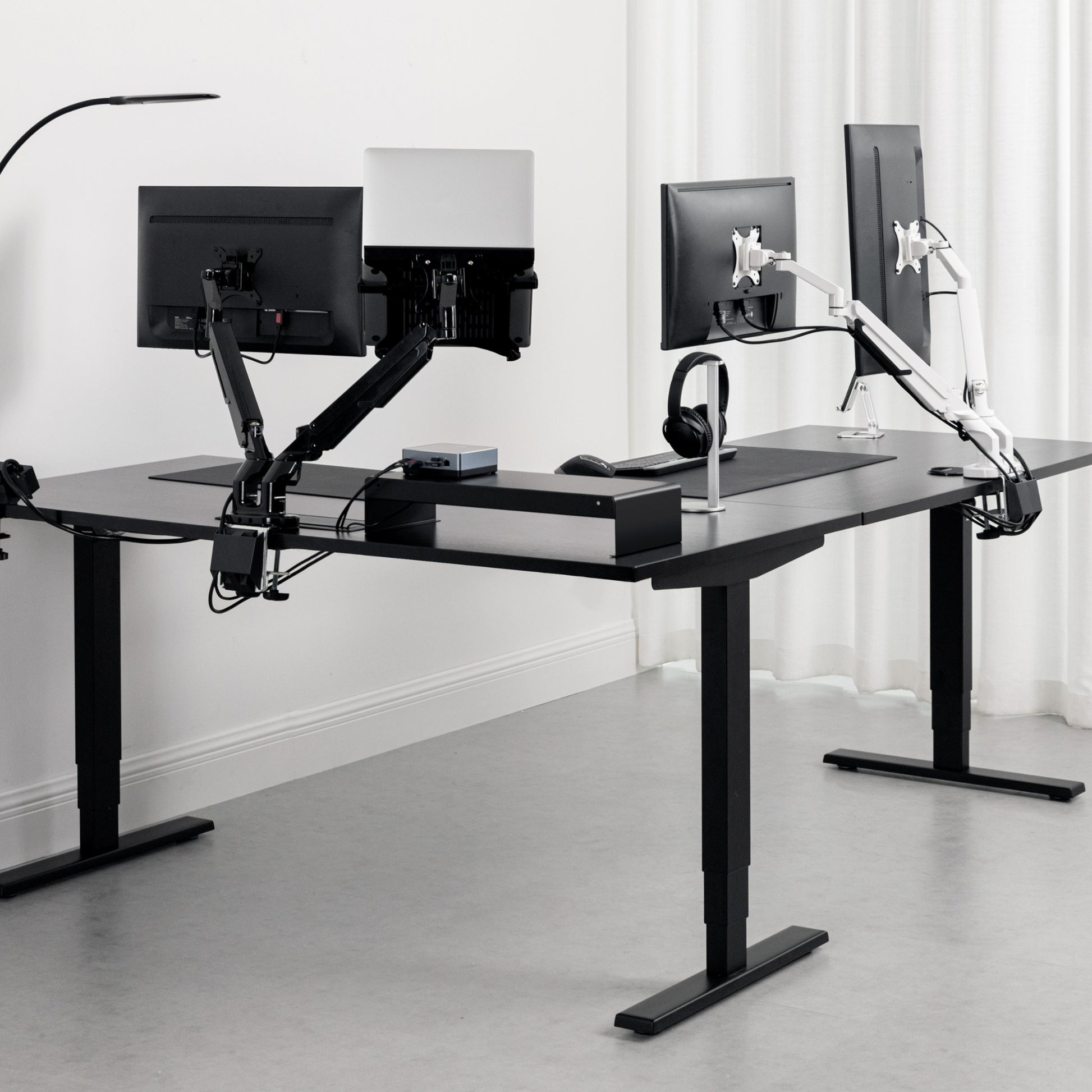 Dual Space-Saving Gas Spring Monitor Stand – Progressive Desk